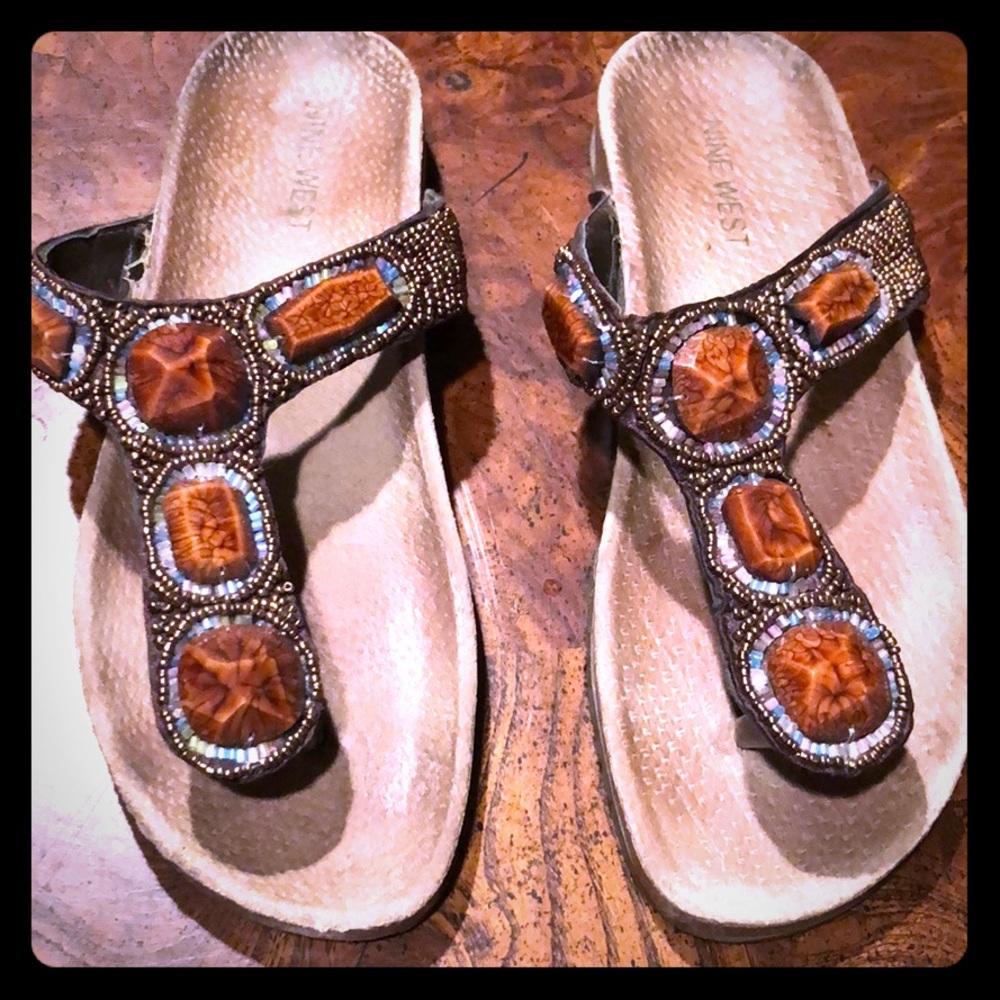 Brown chunky stone flats